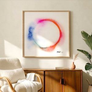 Circular in Pink and Blue Art Print
