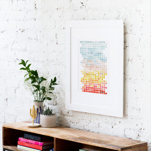 Color Shift in Teal Art Print