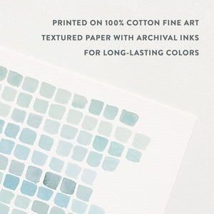 Color Shift in Teal Art Print