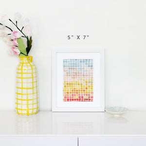 Color Shift in Teal Art Print