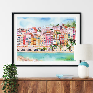 Menton, France Art Print