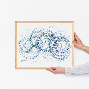 Swirl in Aqua Art Print
